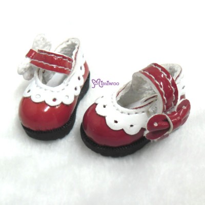 SHP112RED Bjd Doll Shoes 3.3cm Mary Jane Strap Shoe Red SHP112RED Bjd Doll Shoes 3.3cm Mary Jane Strap Shoe Red